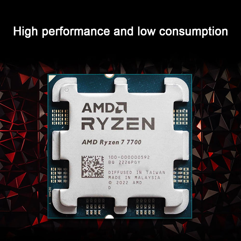 AMD Ryzen 7 7700 New R7 7700 8-Core 16-Thread 5.3GHz L3=32MB 5NM DDR5 CPU Integrated Graphics RDNA2 2CU Socket AM5 but no fan