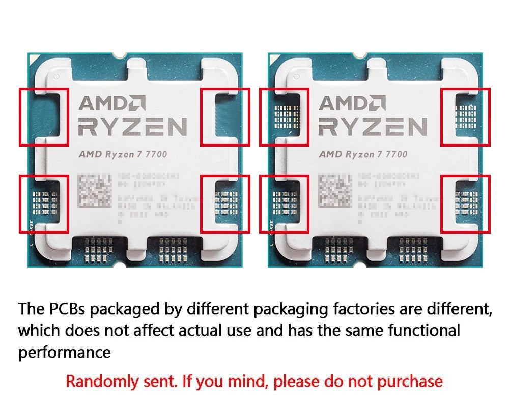 AMD Ryzen 7 7700 New R7 7700 8-Core 16-Thread 5.3GHz L3=32MB 5NM DDR5 CPU Integrated Graphics RDNA2 2CU Socket AM5 but no fan